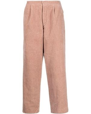 Uma Wang Cropped Melange Wool Trousers - Natural