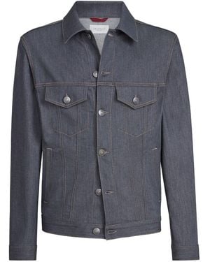 Brunello Cucinelli Denim Four-Pocket Jacket - Blue