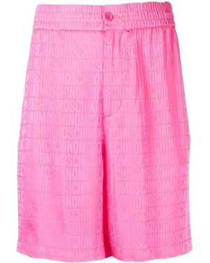 Moschino Logo-Print Track Shorts - Pink