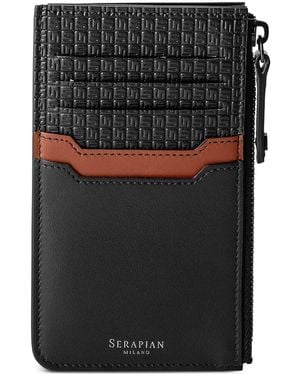 Serapian 72 Zipped Card Holder - Black