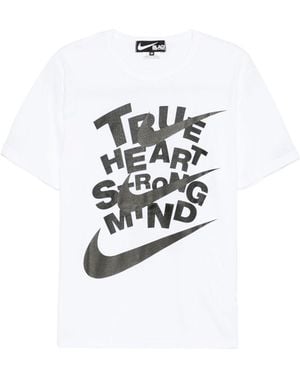 COMME DES GARÇON BLACK X Nike Slogan-Print T-Shirt - White