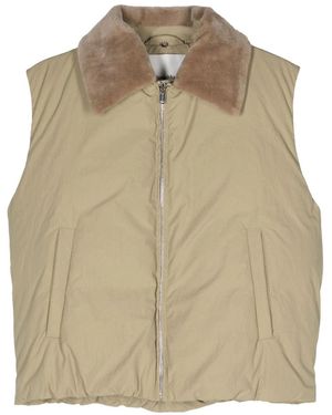 Nanushka Fleece-Collar Padded Gilet - Natural