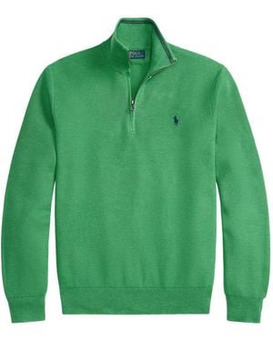 Polo Ralph Lauren Quarter-Zip Cotton Jumper - Green