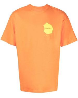 Objects IV Life T-Shirt À Slogan Imprimé - Orange
