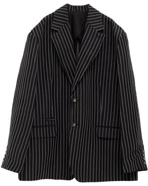 Willy Chavarria Chilango Striped Blazer - Black