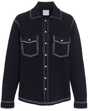 Barrie Contrast-Stitch Pocket Shirt Jacket - Blue