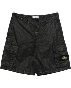 Stone Island Patch-Pocket Cargo Shorts - Black