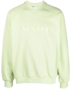 Sunnei Embroidered-Logo Detail Sweatshirt - Yellow