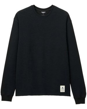 Momotaro Waffle-Knit Long-Sleeve T-Shirt - Black