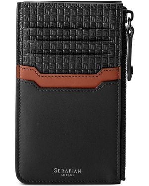 Serapian 72 Zipped Card Holder - Black