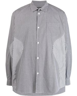 Undercover Mixed-Print Cotton Shirt - Gray