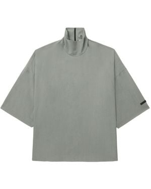 Fear Of God High-Neck Short-Sleeve T-Shirt - Grey