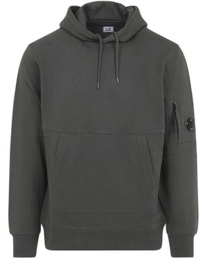 C.P. Company Logo Cotton Hoodie - Grey