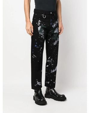Etudes Studio Paint-Splattered Straight-Leg Jeans - Black