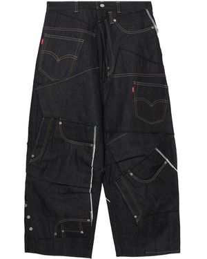 Junya Watanabe X Levi's Patchwork Wide-leg Jeans - Black