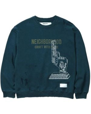 Neighborhood Distressed Graphic-Print Sweatshirt - Blue