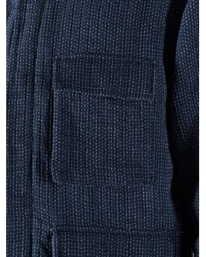 Maharishi Sashiko-Stitch Pocket Shirt - Blue