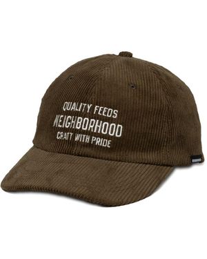 Neighborhood Corduroy Embroidered Baseball Hat - Brown