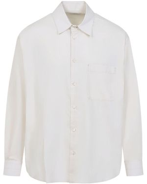 Lemaire Regular Cotton And Silk Shirt - White