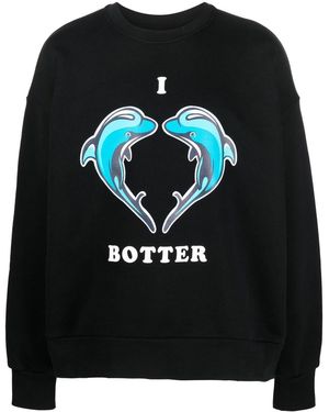 BOTTER Graphic-Print Crew Neck Sweatshirt - Black