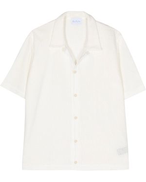 BLUE SKY INN Waffle-Pattern Bowling Shirt - White