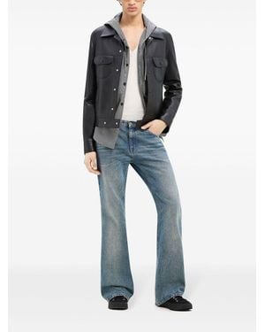 Courreges Leather Shirt Jacket - Black