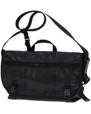 Porter-Yoshida and Co Logo-Patch Messenger Bag - Black