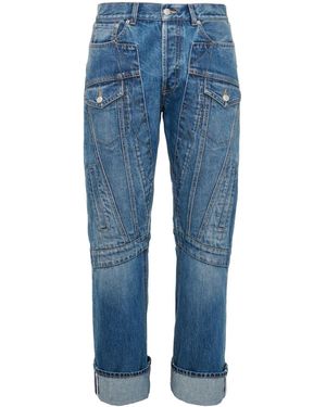 McQueen Mid-Rise Straight-Leg Jeans - Blue