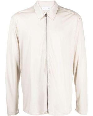 Post Archive Faction PAF Zip-Up Lyocell Shirt - White
