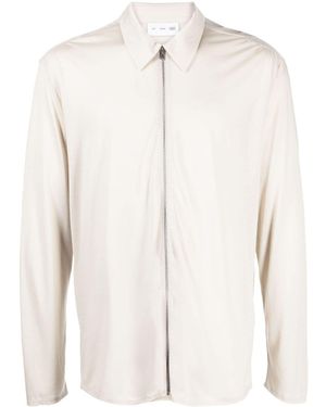 Post Archive Faction PAF Zip-Up Lyocell Shirt - White