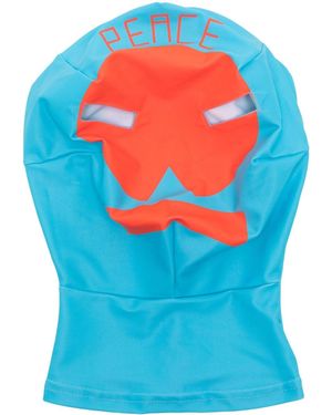 Walter Van Beirendonck Logo-Print Face Mask - Blue