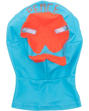 Walter Van Beirendonck Logo-Print Face Mask - Blue