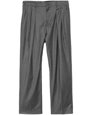 Paul Smith Pin-Dot Wool Pleated Pants - Gray