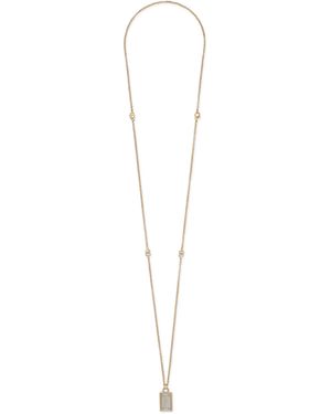 Dolce & Gabbana Logo-Engraved Mixed-Metal Necklace - White