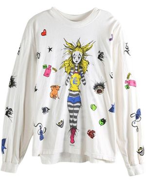 HELLSTAR Down The Paradise Path Graphic-Print Long-Sleeve Sweater - Gray