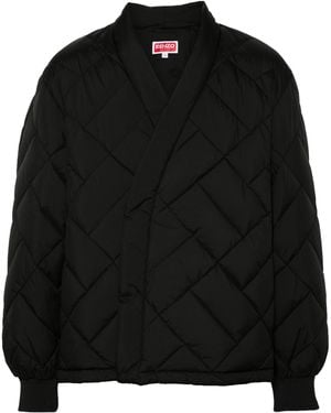 KENZO Wrap-Design Padded Jacket - Black
