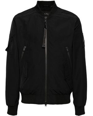 Moose Knuckles Courville Logo-Appliqué Bomber Jacket - Black