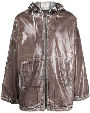 DIESEL Coated Denim Jacket - Brown