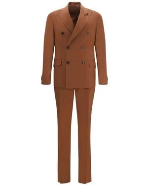 Lardini Iconic Double-Breasted Suit - Brown