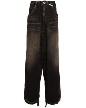 Maison Mihara Yasuhiro Logo-Patch Straight-Leg Jeans - Black