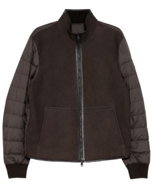 Moncler Crachin Reversible Shearling & Nappa Short Down Jacket - Black
