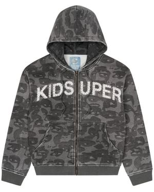 Kidsuper Hooded Camouflage Sweatshirt - Grey