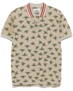 Vivienne Westwood Logo Print Polo Shirt - Natural
