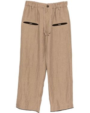 Ziggy Chen Drawstring-Waist Trousers - Natural
