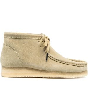 Clarks Wallabee Suede Ankle Boots - White