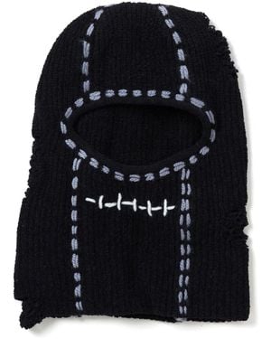 Neighborhood Ribbed-Knit Balaclava - Black
