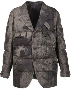 Yohji Yamamoto Buttoned Padded Jacket - Grey