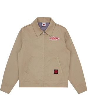 ICECREAM Logo-Patch Zip-Front Jacket - Natural