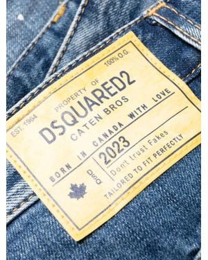 DSquared² Distressed-Effect Patchwork Jeans - Blue