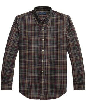 Polo Ralph Lauren Flannel Plaid-Pattern Shirt - Grey